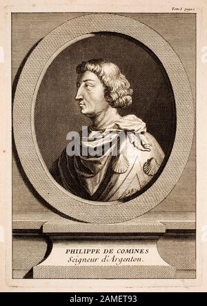 Portrait of Philippe de Commines (1447-1511), writer and diplomat in the courts of Burgundy and France. He has been called 'the first truly modern wri Stock Photo