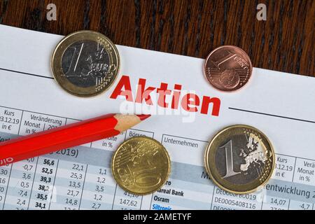 Borseninformation Zeitung Aktien Stock Photo Alamy