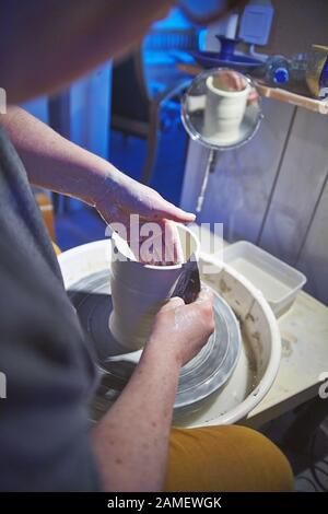 Working with pottery Stock Photo