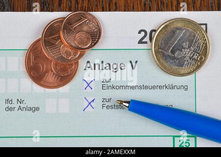 Anlage V, Einkünfte aus Vermietung und Verpachtung, Formular, Steuererklärung Stock Photo