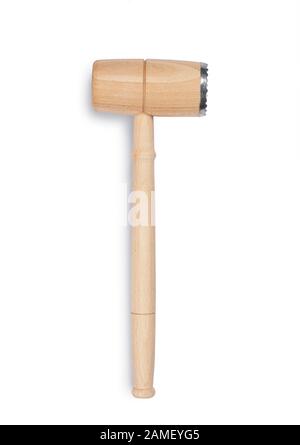 Studio shot of a kitchen meat tenderiser cut out against a white background - John Gollop Stock Photo