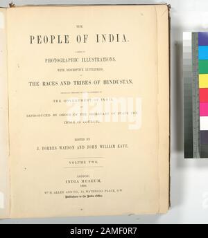 The people of India - A series of photographic illustrations, with descriptive letterpress  (Title page, V 2)  Letterpress label measures 40 x 85 mm.; The people of India : A series of photographic illustrations, with descriptive letterpress ... [Title page, V. 2] Stock Photo