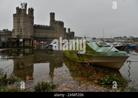 Caernarfon Castle, North Wales. United Kingdom Stock Photo