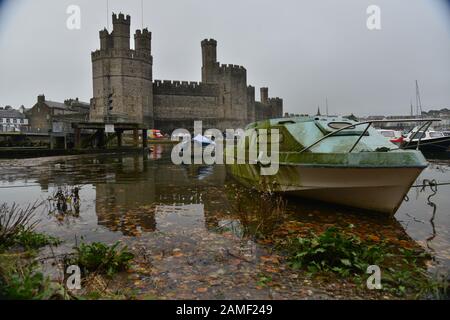 Caernarfon Castle, North Wales. United Kingdom Stock Photo