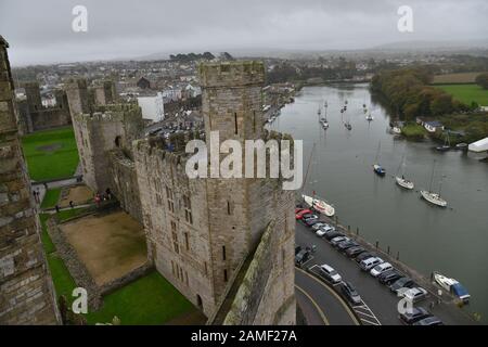 Caernarfon Castle, North Wales. United Kingdom Stock Photo