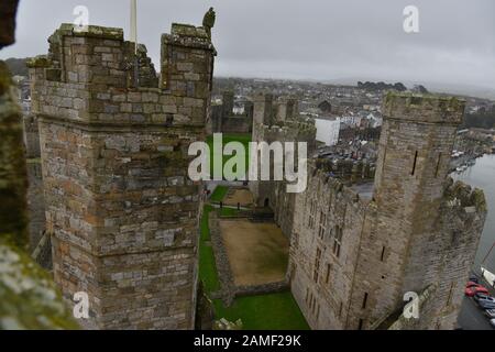 Caernarfon Castle, North Wales. United Kingdom Stock Photo