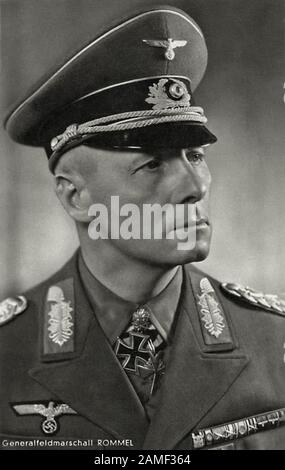 Photo of Johannes Erwin Eugen Rommel (1891 – 1944), a German general and military theorist. Popularly known as the Desert Fox, he served as field mars Stock Photo