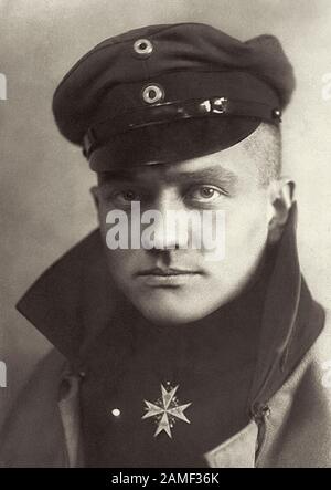Manfred Albrecht Freiherr von Richthofen (1892 – 1918), also known as the 'Red Baron', was a fighter pilot with the German Air Force during World War Stock Photo