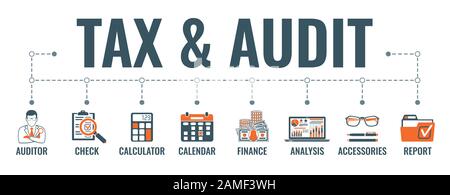 Auditing, Tax, Accounting Banner Stock Vector