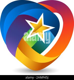 heart star logo Stock Photo