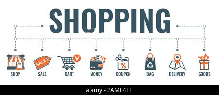 Internet Shopping Banner Stock Vector