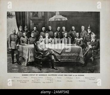 German statesmen and generals who took part in the World War I.  Left to right: von Bulow, von Machensen, von Moltke, Kronprinz Rupprecht of Bavaria, Stock Photo