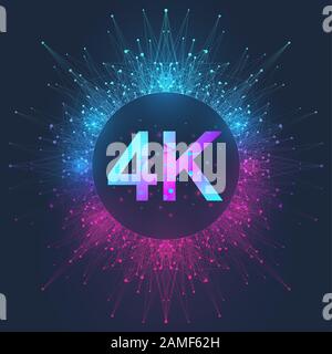4K Ultra HD badge vector icon. Abstract gradient background style 4K UHD TV symbol Stock Vector