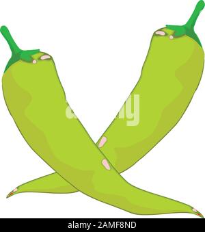 Chilli green icon, isometric style Stock Vector