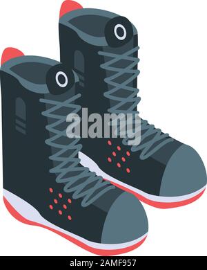 Ski boots icon, isometric style Stock Vector