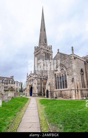 St Peter's Church Oundle,  Oundle is a market town on the River Nene in Northamptonshire, England, UK. Stock Photo
