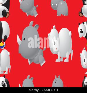 Animal cute design vector art seamless pattern Stock Vector