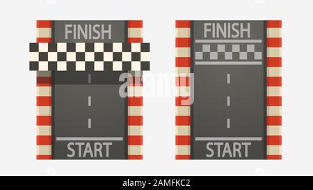 race tracks set on white Stock Vector