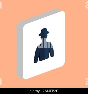 Hipster Man, Avatar Simple vector icon. Illustration symbol design template for web mobile UI element. Perfect color isometric pictogram on 3d white s Stock Vector