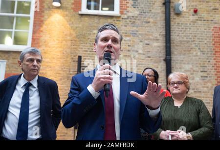 Sir Keir Starmer, one of the five Labour leadership candidates, makes a speech at the Unison headquarters. Unison is supporting him for Labour Leader. Stock Photo