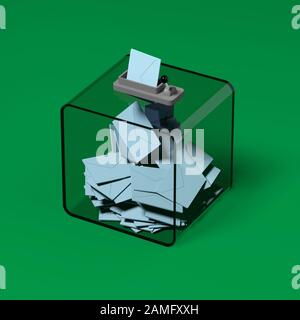 Election ballot box, 3D rendering isolated on white background Stock ...