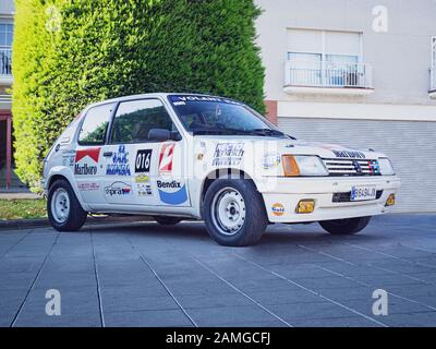 MONTMELO, SPAIN-NOVEMBER 30, 2019: 1988 Peugeot 205 Rallye (Peugeot–Talbot) Stock Photo