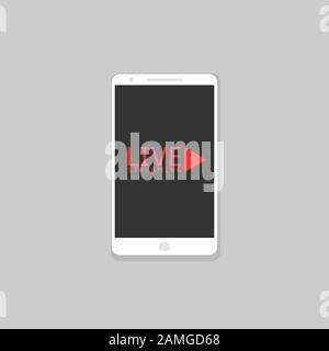 Smartphone icon. Live streaming Stock Vector