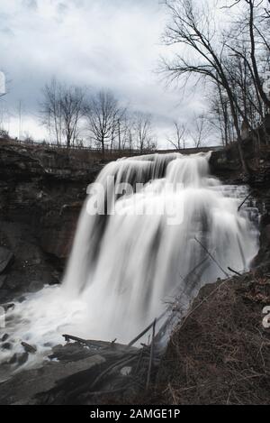 Brandywine Falls in January Stock Photo