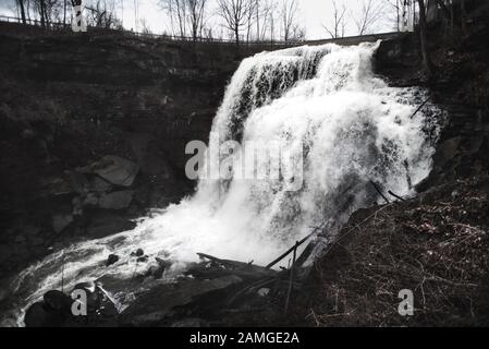 Brandywine Falls in January Stock Photo