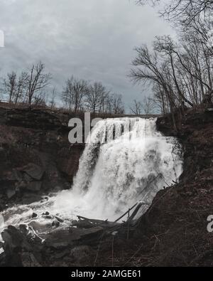 Brandywine Falls in January Stock Photo