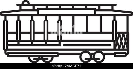 San Francisco cable car line icon. Public transport vector symbol. Stock Vector