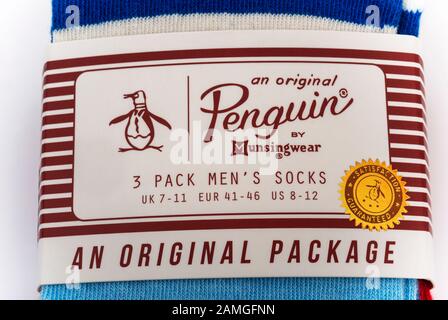 Penguin mens socks Stock Photo