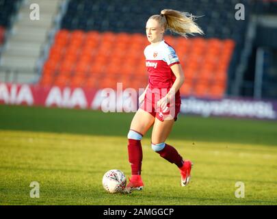 LONDON, ENGLAND - January 12:.Alisha Lehmann of West Ham United WFC in action during Barclays FA Women's Super League between Tottenham Hotspur and West Ham United at The Hive Stadium, London, UK on 12 January 2020. (Photo by AFS/Espa-Images) Stock Photo