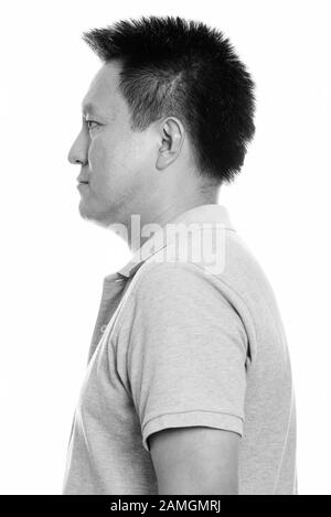 Close up profile view of Japanese man Stock Photo