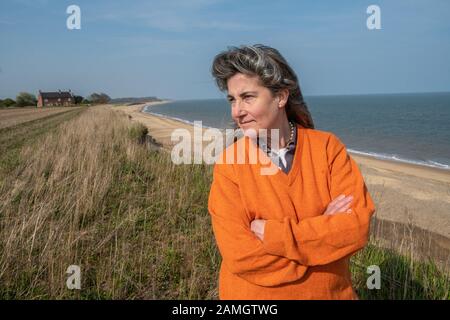 Juliet Blaxland  Easton Bavents, Suffolk.  Architect, author, cartoonist and illustrator. Stock Photo