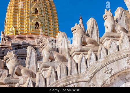 Details of Ananda Temple in Bagan, Myanmar. This buddhist temple was built in 1105 AD, and is said to be an architectural wonder