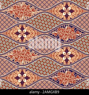 batik motif seamless pattern vector. fully editable. Easy color change and transform to suit any purpose Stock Vector
