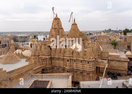 Jain Temple in Jaisalmer Fort, India Stock Photo