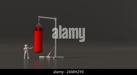 3d illustrator, 3d rendering, the symbol of the boxing.