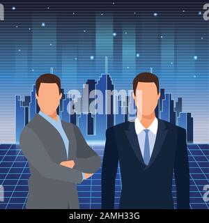 artificial intelligence technology businessmen virtual reality interface future Stock Vector
