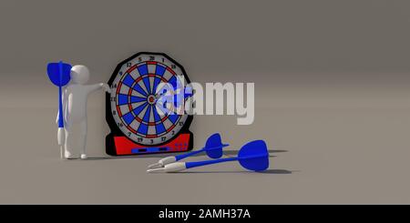 3d illustrator, 3d rendering, symbol of the Game and Sports Darts.