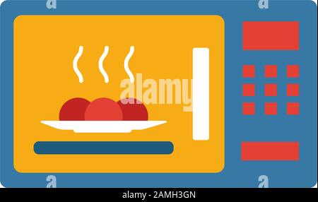 Microwave icon. Simple flat element from household collection. Creative microwave icon for templates, software and apps Stock Vector