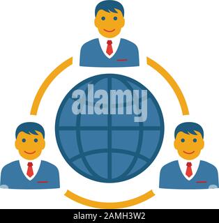 Outsourcing icon. Simple flat element from customer service collection. Creative outsourcing icon for templates, software and apps Stock Vector