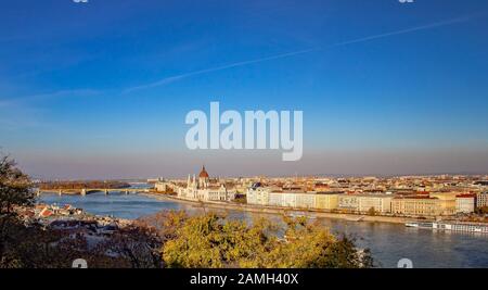 General view from Buda castle in Budapest, Hungary. Stock Photo