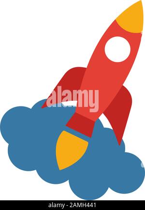 Launch icon. Simple flat element from crowdfunding collection. Creative launch icon for templates, software and apps Stock Vector