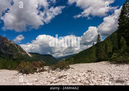 rockfall in the Dolomites, South Tyrol Stock Photo