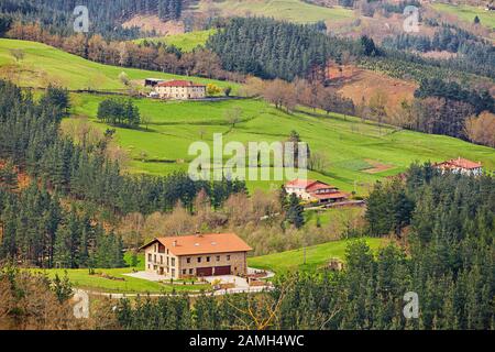 Village scene at Gipuzkoa in Basque Country Stock Photo