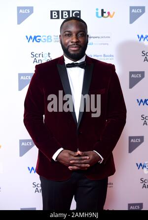 Daniel Ward arrives at The Writers' Guild Awards 2020 held at the Royal College of Physicians, London. Stock Photo