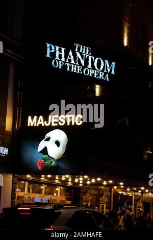 'The Phantom of the Opera' by Andrew Lloyd Weber at the Majestic Theatre, New York City, NY, USA Stock Photo