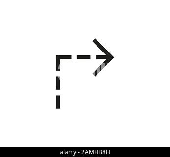 Arrow, dotted icon. Vector illustration, flat design. Stock Vector